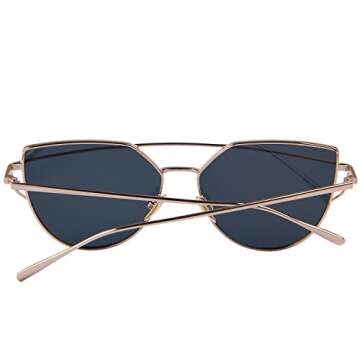 MERRY'S Fashion Women Cat Eye Sunglasses Coating Mirror Lens Sun glasses UV400 S7882