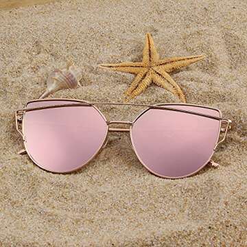 MERRY'S Fashion Women Cat Eye Sunglasses Coating Mirror Lens Sun glasses UV400 S7882