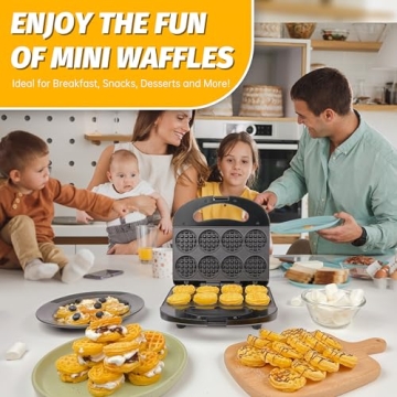 FineMade Mini Waffle Maker for Perfect Tiny Waffle Bites