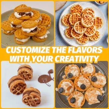 FineMade Mini Waffle Maker for Perfect Tiny Waffle Bites