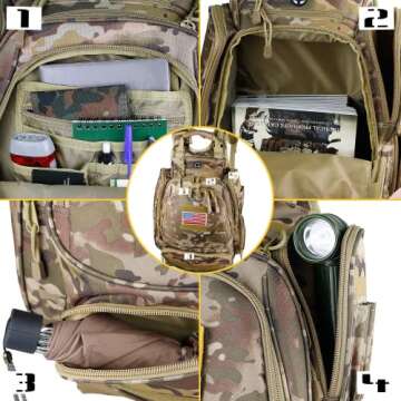 XWL SPORTS Camo Hiking Backpack 40L Tactical Military Backpack