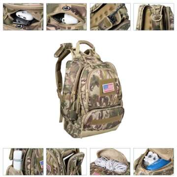 XWL SPORTS Camo Hiking Backpack 40L Tactical Military Backpack