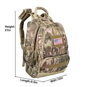 XWL SPORTS Camo Hiking Backpack 40L Tactical Military Backpack