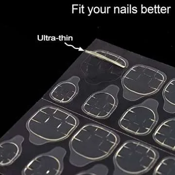 15 Sheets (360pcs) Thin Breathable Jelly Double Sided Adhesive Tabs,Fake Nail Glue Sticker Tabs for Press on Nails,Waterproof False Nail Tips