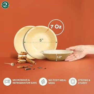 ECO SOUL Compostable Palm Leaf Bowls - Eco-Friendly and Sturdy Delights