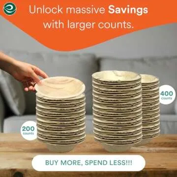 ECO SOUL Compostable Palm Leaf Bowls - Eco-Friendly and Sturdy Delights