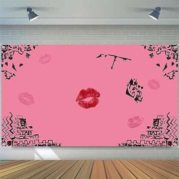 Party Backdrop Banner Hot Pink Photography Background Posters for Room Teens Birthday Party Decorations Supplies, 6.6 x 3.8 ft