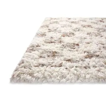 Loloi Angela Rose Amira Collection, Ivory & Pebble, 9'-2" x 12'-6" Area Rug – Extra Plush Moroccan Rugs for Living Room Bedroom Entryway & Hallway No Shed High Traffic Area Home Decor Rug