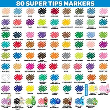 Crayola Supertips Washable Markers (80ct), Bulk Teacher Supplies for Classrooms, Kids Markers for Ba...