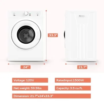 Euhomy 3.5 Cu. Ft. 1500W Tumble Dryer for Home