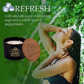 Bergamot Scented Aromatherapy Candles for Relaxation, 3 Wick Candle Large Soy Candles for Home Scent...