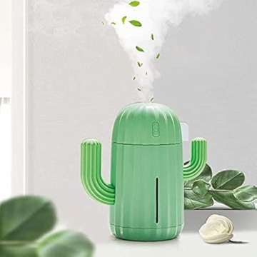 YINGJEE Mini Humidifier Single Room Humidifiers with Night Light Portable Cactus Air humidifier for ...