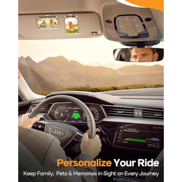 2Pcs Car Picture Holder for Sun Visor – Magnetic 2.36"x3.5" Car Visor Photo Clip, Horizontal & Ver...