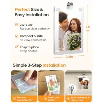 2Pcs Magnetic Car Photo Holder for Personal Moments