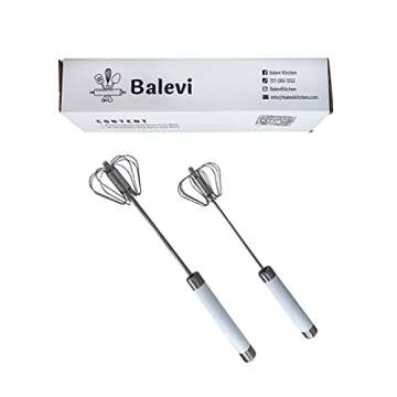 Balevi Stainless Steel Push Whisk for Easy Cooking Magic