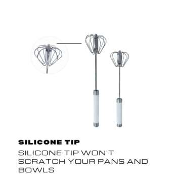Balevi Stainless Steel Push Whisk for Easy Cooking Magic