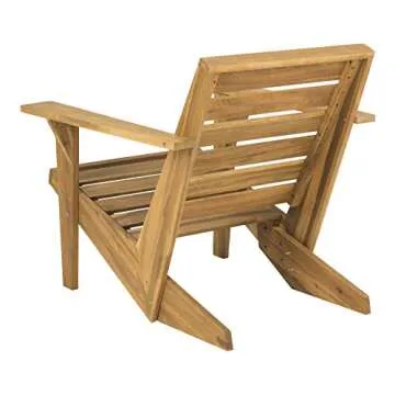 SAFAVIEH PAT6746A Outdoor Collection Lanty Teak Adirondack Side Chair