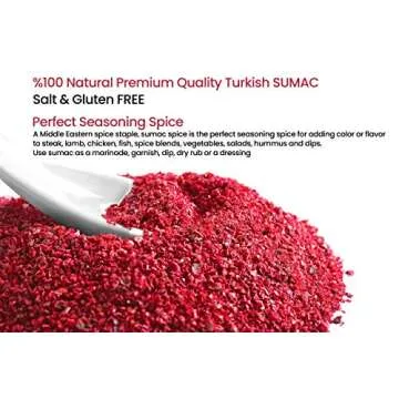 Cerez Pazari Sumac Spice Powder, Turkish Sumac Seasoning, Middle Eastern And Mediterranean Spices, Tangy Lemony Taste Flavor, Gluten-Free, Easy To Use Flapper Spice Cap, 2.1 oz.