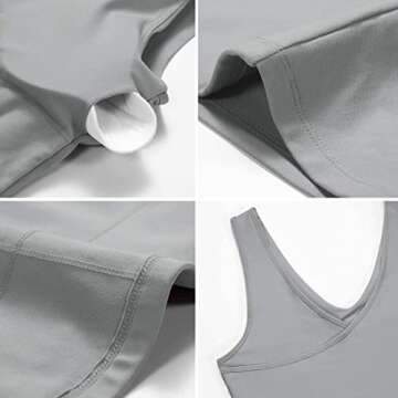 TASADA V-Neck Sports Bras for Women - Wirefree Padded Yoga Bra Running Workout Aesthetic Crop Tank Tops Grey
