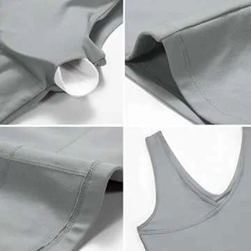 TASADA V-Neck Sports Bras for Women - Wirefree Padded Yoga Bra Running Workout Aesthetic Crop Tank Tops Grey