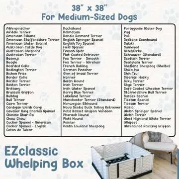 EZclassic 38"x38" Whelping Box for Medium Dogs and Puppies