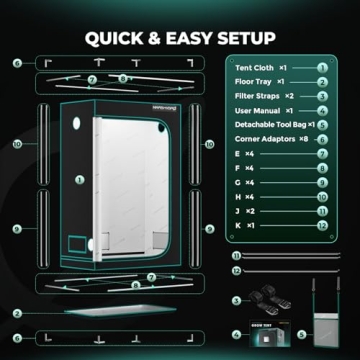 MARS HYDRO 4x2x6 Grow Tent for Hydroponics Indoor Plant Growing