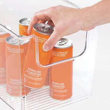 mDesign Clear Storage Box – Open Top Fridge Box for Food Storage Made of Plastic –Kitchen Storage Box for The Cupboard and Fridge – Set of 4 – Clear