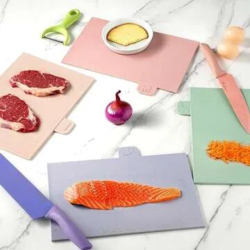 CHUYIREN Knife Set, Colorful Kitchen Knife Set 6 PCS, High Carbon Stainless Steel Cute Knife Set with Non-Stick Coating for Cooking, Camping, RV Travel, and Dorm,Gift Box