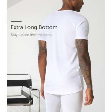 Comfneat Men's 6-Pack Undershirts 100% Cotton Comfy V-Neck T-Shirts (White 6-Pack, XXL)