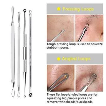 Aooeou Blackhead Remover Tool Kit - 10 in 1 Stainless Steel