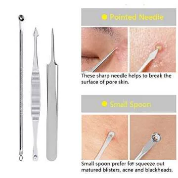 Aooeou Blackhead Remover Tool Kit - 10 in 1 Stainless Steel