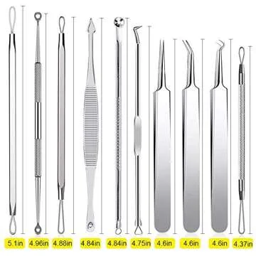 Aooeou Blackhead Remover Tool Kit - 10 in 1 Stainless Steel