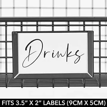 mDesign Slanted Metal Kitchen Food Storage Organizer Bin Basket with Label Slot for Cabinet, Countertop, Pantry - Holder Container for Produce, Fruit, Vegetable, Omaha Collection, 4 Pack, Matte Black