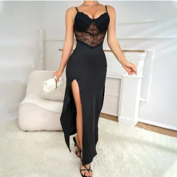 Women's Lace Maxi Dress - Elegant & Comfortable Style