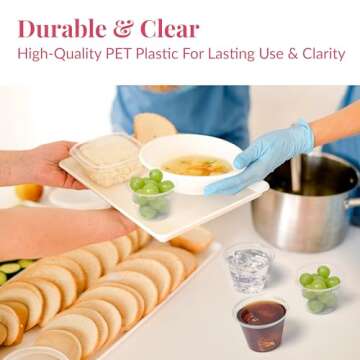 Prestee 200 Plastic Cups - 9 Oz Clear Disposable Cups, Plastic Drinking Glasses, Hard Plastic Cockta...