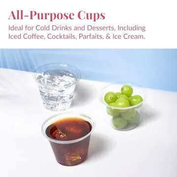 Prestee 200 Plastic Cups - 9 Oz Clear Disposable Cups, Plastic Drinking Glasses, Hard Plastic Cocktail Tumblers for Parties, Weddings, Slushie Cup for Events, Reusable Plastic Cups