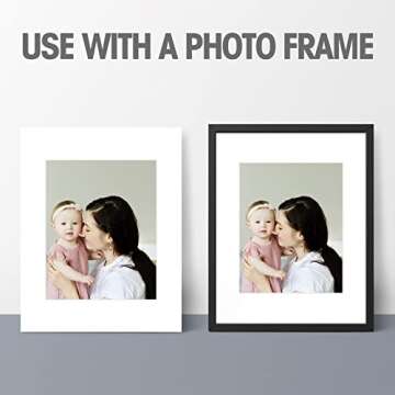 Golden State Art, Acid Free, Pack of 25 11x14 White Picture Mats Mattes with White Core Bevel Cut for 8x10 Photo + Backing + Bags