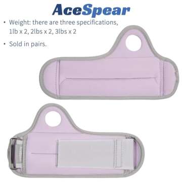 AceSpear Wrist Weights with Thumb Loops Lock, Set of 2, 2x1lb, 2x2lbs, 2x3lbs, Purple Weighted Gloves for Men Women Hand Weights for Running Walking (Purple, 2 lbs x 2)