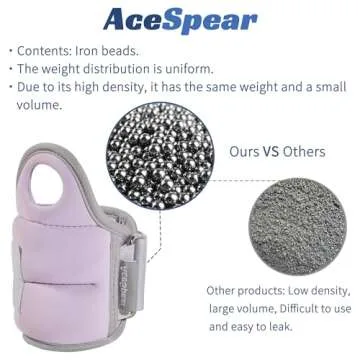 AceSpear Wrist Weights with Thumb Loops Lock, Set of 2, 2x1lb, 2x2lbs, 2x3lbs, Purple Weighted Gloves for Men Women Hand Weights for Running Walking (Purple, 2 lbs x 2)