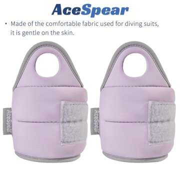 AceSpear Wrist Weights with Thumb Loops Lock, Set of 2, 2x1lb, 2x2lbs, 2x3lbs, Purple Weighted Gloves for Men Women Hand Weights for Running Walking (Purple, 2 lbs x 2)