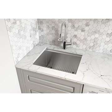 Ruvati 23" x 19" x 13" Deep Laundry Utility Sink, Workstation Laundry Sink- Undermount Laundry Utility Sink - 16 Gauge stainless steel Laundry Sink - RVU6320