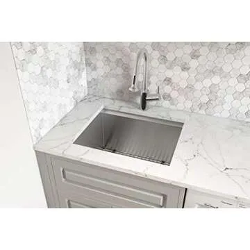 Ruvati 23" x 19" x 13" Deep Laundry Utility Sink, Workstation Laundry Sink- Undermount Laundry Utility Sink - 16 Gauge stainless steel Laundry Sink - RVU6320