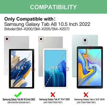 TaIYanG Keyboard Case for Samsung Galaxy Tab A8 10.5 Inch 2022, Slim Cover with Detachable Wireless ...