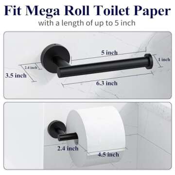 Stylish Kitsure Toilet Paper Holder Wall Mount for Modern Bathrooms