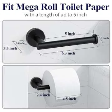 Stylish Kitsure Toilet Paper Holder Wall Mount for Modern Bathrooms