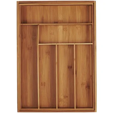 Expandable Bamboo Utensil Organizer for Efficient Storage