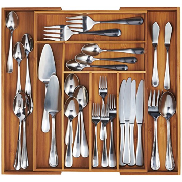 Expandable Bamboo Utensil Organizer for Efficient Storage