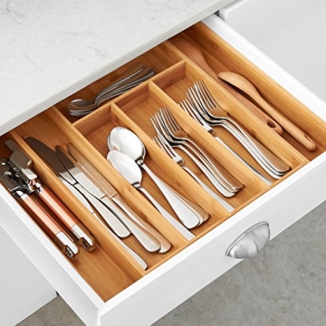 Expandable Bamboo Utensil Organizer for Efficient Storage