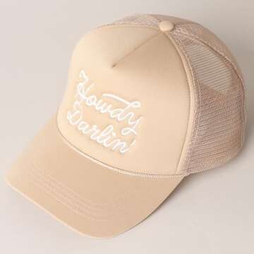 MIRMARU Retro Foam Mesh Trucker Hat – Howdy Darlin' Beige - Trendy Summer Cap