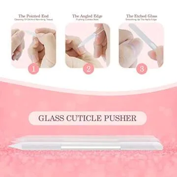 Nail File Glass Nail Buffer - 3PCS Crystal Nano Nail File and Cuticle Trimmer Double Sided Manicure Pedicure Tools Nail Kit for Women Men Acrylic Natural Nail